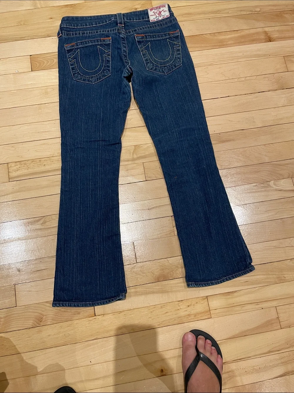 True Religion Bobby Dark Blue Bootcut Jeans Y2K Boho Casual Size 27 - Picture 4 of 6